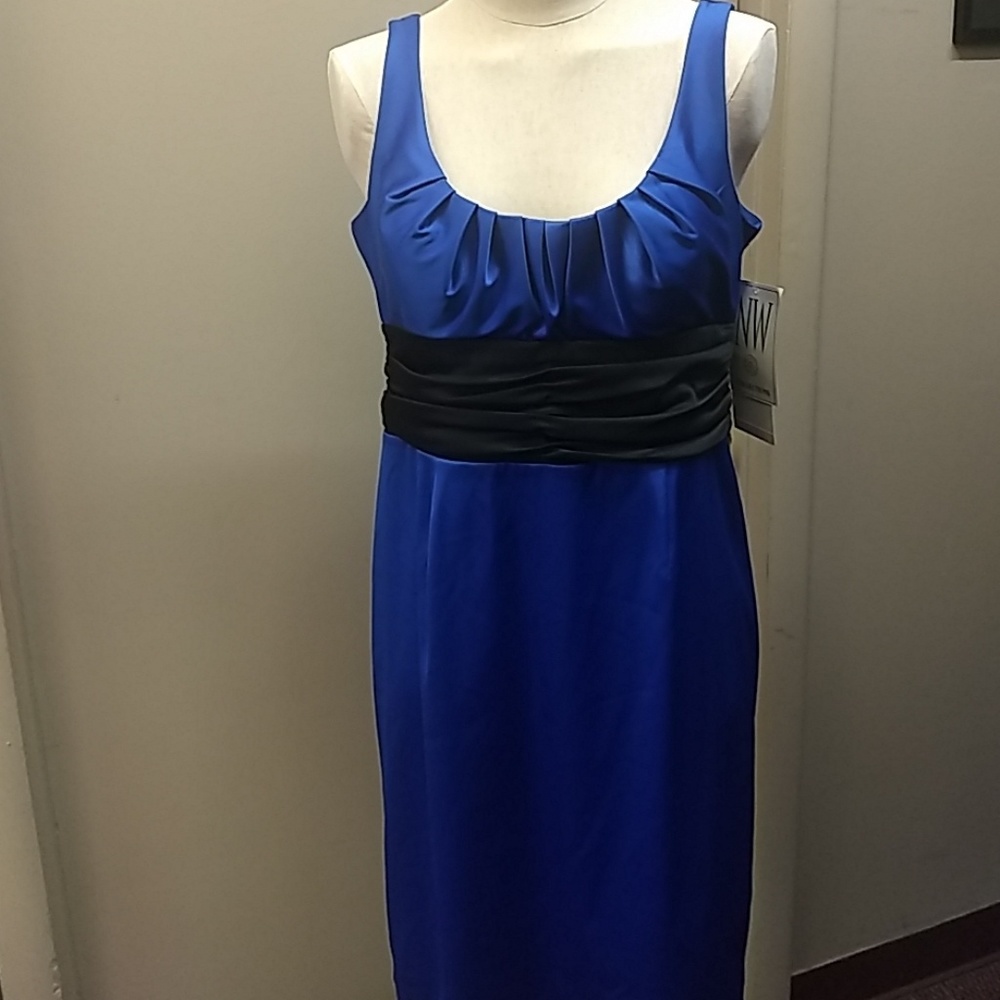 Saphire Blue Dress Size L. NW Collections